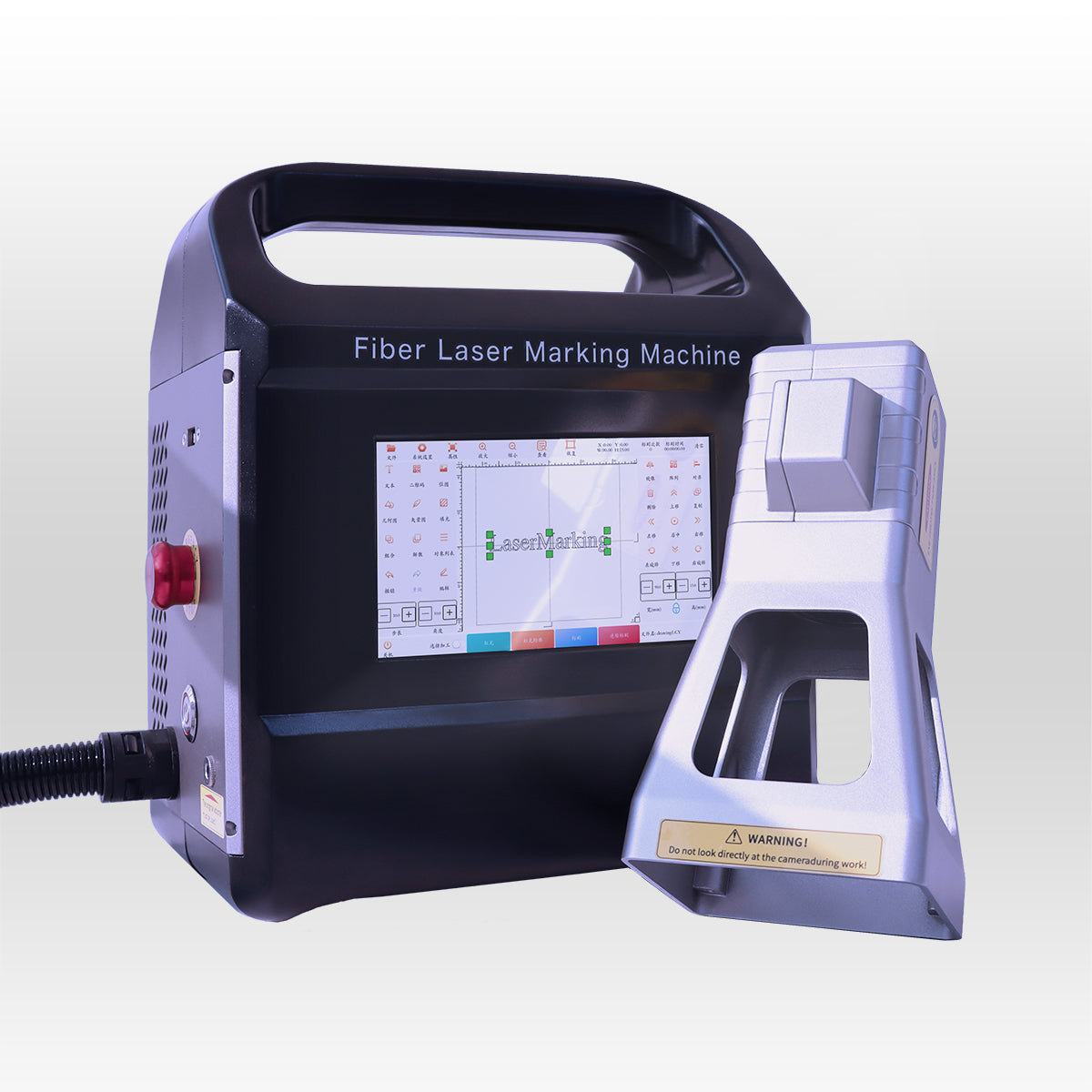 Fiber optic metal laser engraving machine Industrial machinery parts engraving metal product coding trademark production laser marking equipment